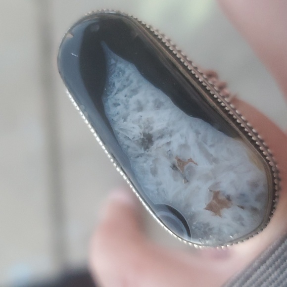 New Oversized Solar Quartz Agate 925 Silver Ring. - Picture 6 of 16
